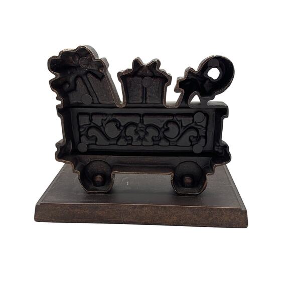 Santa Train Christmas Stocking Holders Hangers Mantle Black Metal Set Of 4 - Picture 7 of 13